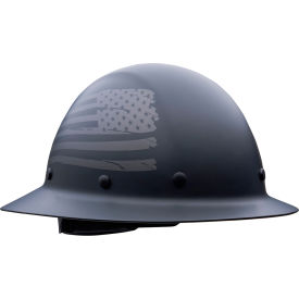 Wolfjaw™ Full Brim Hard Hat with USA Flag Design 8-Point Riveted Non-Vented Type 1 Black 280-HP1481USA-11M