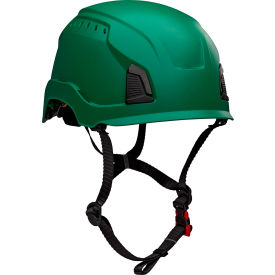 Traverse™ Industrial Climbing Helmet 4-Point Chin Strap Vented Type 1 Dark Green 280-HP1490RV-04