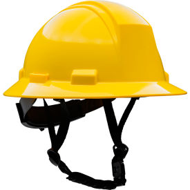 Kilimanjaro™ Full Brim Safety Helmet 4-Point Textile Non-Vented Yellow 280-HP642R-CH-02