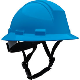 Kilimanjaro™ Full Brim Safety Helmet 4-Point Textile Non-Vented Sky Blue 280-HP642R-CH-07