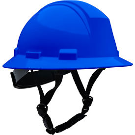 Kilimanjaro™ Full Brim Safety Helmet 4-Point Textile Non-Vented Royal Blue 280-HP642R-CH-17
