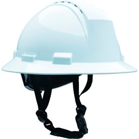 Kilimanjaro™ Full Brim Safety Helmet 4-Point Textile Vented White 280-HP642RV-CH-01