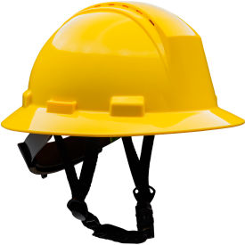 Kilimanjaro™ Full Brim Safety Helmet 4-Point Textile Vented Yellow 280-HP642RV-CH-02