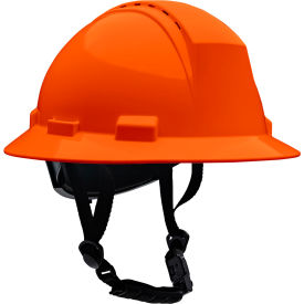 Kilimanjaro™ Full Brim Safety Helmet 4-Point Textile Vented Orange 280-HP642RV-CH-03