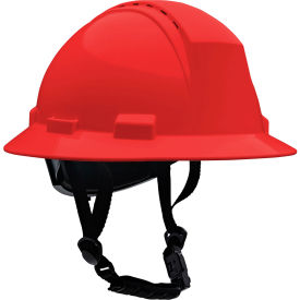 Kilimanjaro™ Full Brim Safety Helmet 4-Point Textile Vented Red 280-HP642RV-CH-15