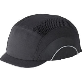 HardCap A1+ Baseball Style Bump Cap HDPE Protective Liner W/Adjustable Back Micro Brim Black 282-ABM130-11