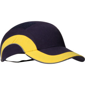 HardCap A1+ Baseball Style Bump Cap HDPE Protective Liner W/Adjustable Back Yellow 282-ABR170-52