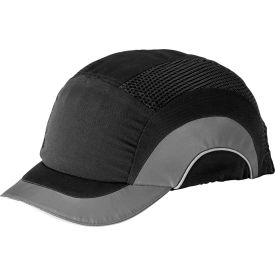 HardCap A1+ Baseball Style Bump Cap HDPE Protective Liner W/Adjustable Back Short Brim Gray 282-ABS150-12