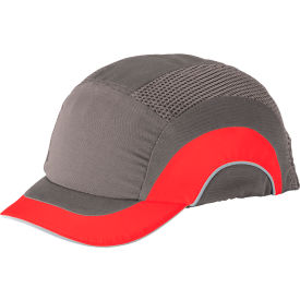 HardCap A1+ Baseball Style Bump Cap HDPE Protective Liner W/Adjustable Back Short Brim Red 282-ABS150-62