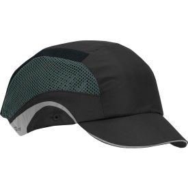 HardCap Aerolite Lightweight Baseball Style Bump Cap HDPE Liner and Adj. Back Short Brim Black 282-AES150-11