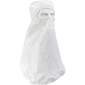 Uniform Technology™ Cleanroom Hood with Built-In Face Mask Pull Over M White CHPIN2-74WH-M