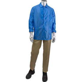 Uniform Technology™ StatStar Short ESD Labcoat with Knit Cuff 4XL Royal Blue BR49AC-44RB-4XL