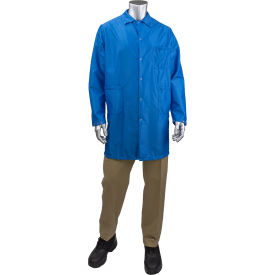 Uniform Technology™ StatMaster Long ESD Labcoat XL Royal Blue BR51-47RB-XL