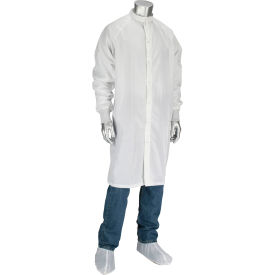 Uniform Technology™ Cleanroom Frock with Raglan Sleeve & Knit Cuff 2XL White CFRC-74WH-2XL