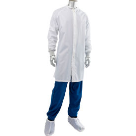 Uniform Technology™ Cleanroom Frock with Zip Front M White CFRZC-68WH-M