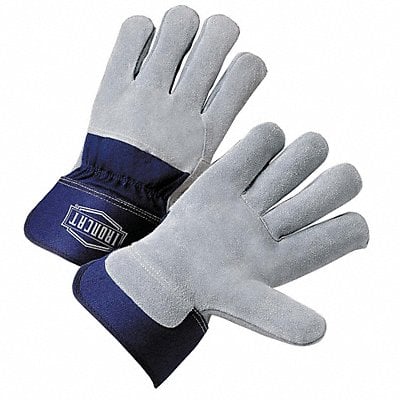 Lthr Palm Gloves Cowhide Blu/Gray M PK12 MPN:IC65/M