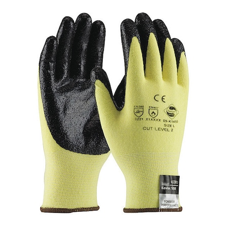 Cut Resistant Coated Gloves, Cut Level A2, Dipped, Nitrile, Smooth, L 12 PK MPN:09-K1450/L