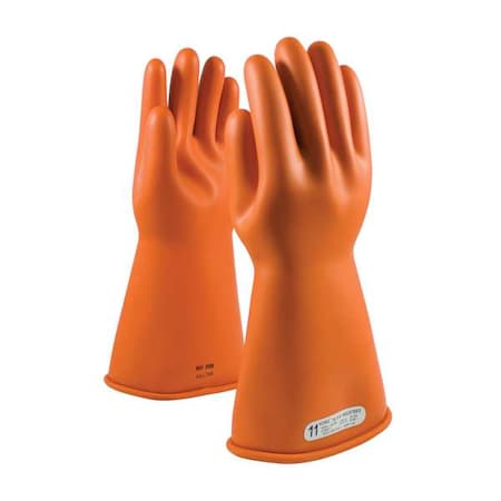 Electrical-Insulating Gloves, 7, 500V AC, 11, 250V DC, Rubber, 14 in Length, Orange, Size 9 MPN:147-1-14/9