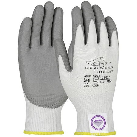 Cut-Resistant Coated Gloves, Cut Level A3, Dipped, Polyurethane, Smooth, M 12 PK MPN:19-D322/M