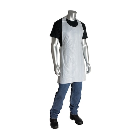 Light Weight Embossed Polyethylene Apron, White, 42 in, 24 x 42 in MPN:200-01001