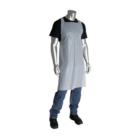 Embossed Polyethylene Apron, 125 Mil, White, 46 in, 28 x 46 in MPN:200-06002
