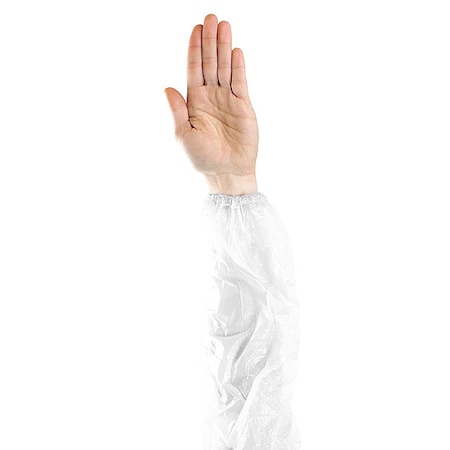 Disposable Sleeve, 18 in Length, 1 mil Thick, Serged Seam, White, 1000 PK MPN:2418PE