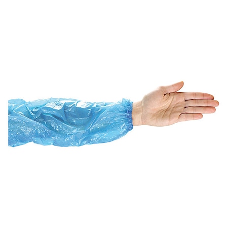 Protective Sleeves, 18 in Length, 1 mil Thick, Serged Seam, Blue, 1000 PK MPN:2418PEB
