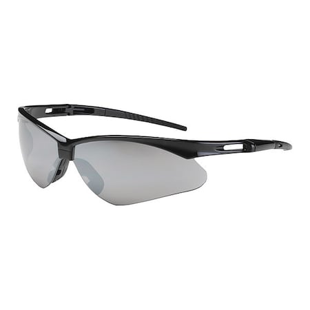 Anser, Safety Glasses, Anti-Scratch, Silver Mirror Lens, Black Frame, 1 PR MPN:250-AN-10125