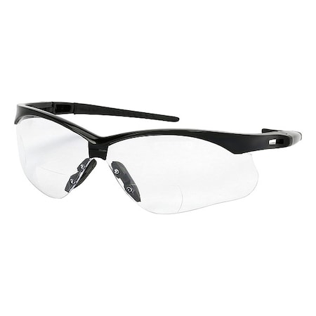 Anser Reader Safety Glasses, Black Wraparound Frame, 1.5 Diopter, Clear Lens, M MPN:250-AN-52015