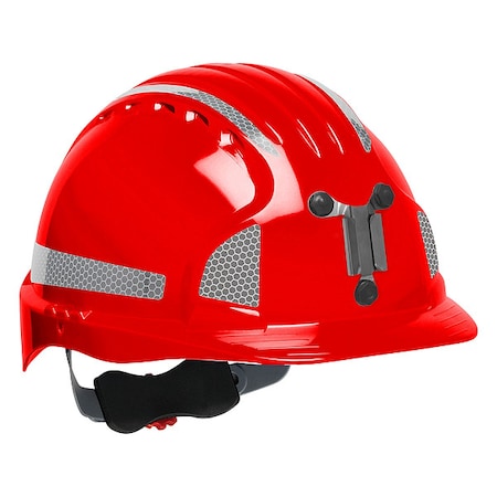 Hard Hat, JSP, HDPE, 6 Point Ratchet, Type 1, Class C, Red MPN:280-EV6151MCR2-60