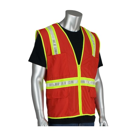 Vest, Durable polyester solid front and breathable mesh fabric back, Zipper closure Closure, Size XL MPN:300-1000