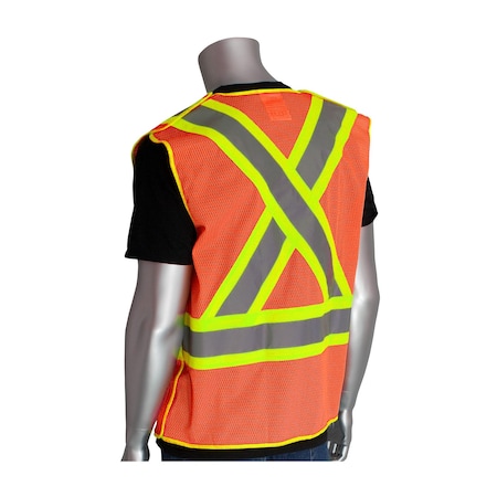 Ansi Class 2/Csa Z96 Mesh Breakaway Vest MPN:302-0211-OR/4X