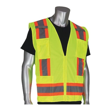 Hi-Visibility Vest, 8 Pockets, Lime Yl, 7XL MPN:302-0500-YEL/7X