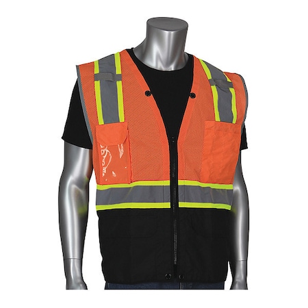 Hi-Vis Vest, Bk Bottom Ripstop, Org, 5XL MPN:302-0650D-OR/5X