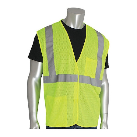 Hi-Visibility Vest, 2 Pockets, Lime Yl, 4XL MPN:302-0702-LY/4X