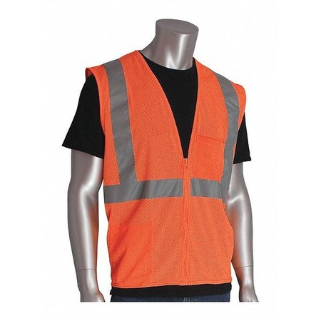 Hi-Visibility Vest, 2 Pockets, Org, 5XL MPN:302-0702Z-OR/5X