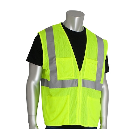Class 2, Economy Mesh Vest, 4 Pocket, M MPN:302-MVGZ4PLY-M