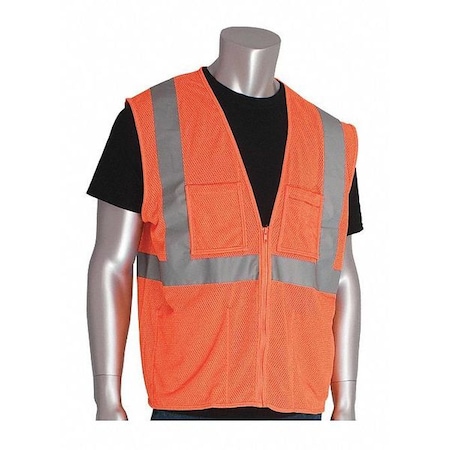 Hi-Visibility Vest, 4 Pockets, Org, 2XL MPN:302-MVGZ4POR-2X