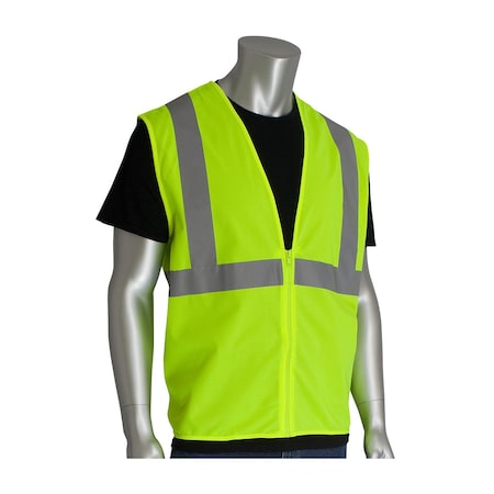 Class 2, Economy Solid Vest, Lime Yellow MPN:302-WCENGZLY-4X