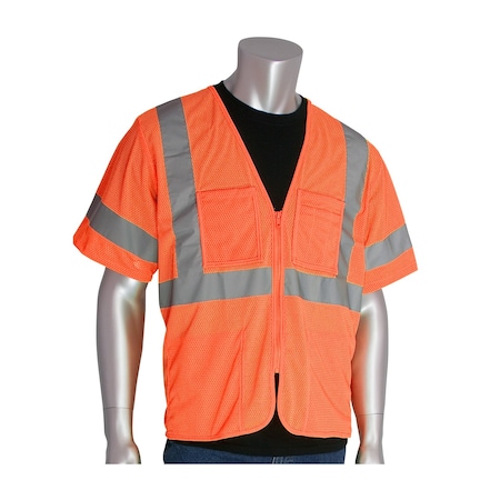 Class 3, Economy Mesh Vest, Orange MPN:303-MVGZ4P-OR/L