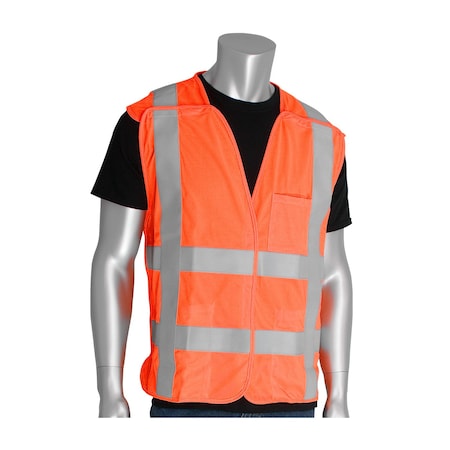 Class 2 Solid 5 Point Breakaway Fr Vest MPN:305-5PVFROR-4X/5X