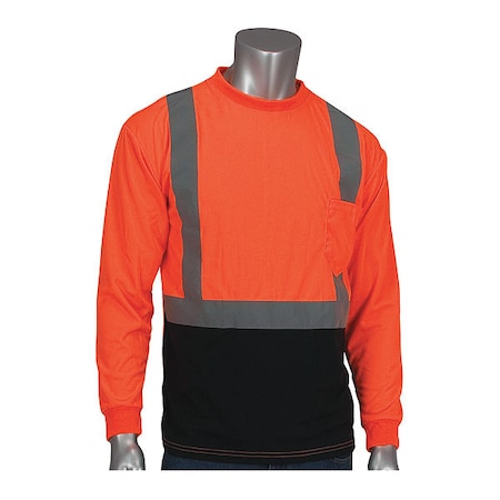 Hi-Visibility Shirt, Long Sleeve, 2, R2, Mesh, Polyester, Orange, L MPN:312-1350B-OR/L