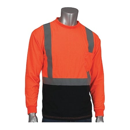 Hi-Visibility Shirt, Long Sleeve, Class 2, R2, Mesh, Polyester, Orange, S MPN:312-1350B-OR/S