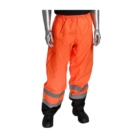 Unlined Pant, w/Black Trim On Bottom, L, Hi-Vis Orange, Polyester MPN:318-1757-OR/L