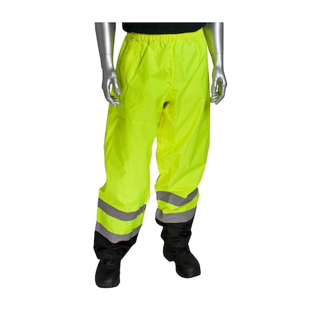 Unlined Pant, w/Black Trim On Bottom, 3X Large, Hi-Vis Yellow, Polyester MPN:318-1757-YEL/3X