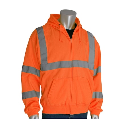 Fleece Hooded Sweatshirt, 8oz, Polyester MPN:323-HSSEOR-M