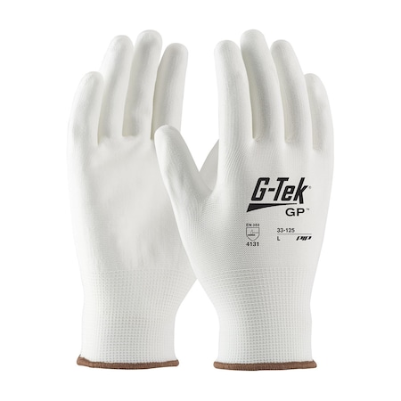 Coated Gloves, Polyurethane, Smooth, Palm, 1 Abrasion Level, White, XL (10) 12 PK MPN:33-125/XL