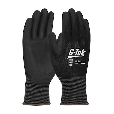 Coated Gloves, Polyurethane, Smooth, Palm, 3 Abrasion Level, Black, M 12 PK MPN:33-325/M