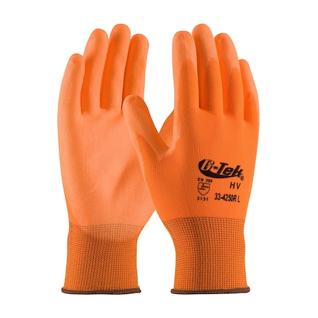 Knit Gloves, Cut Level 1, Polyurethane, Flat, M 12 PK MPN:33-425OR/M