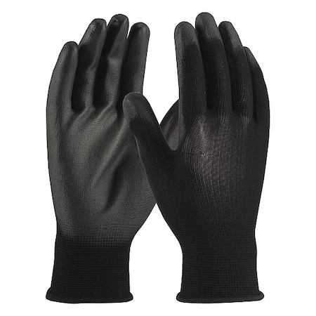 Coated Gloves, Polyurethane, Smooth, Palm, 1 Abrasion Level, Black, L (9) 12 PK MPN:33-B115